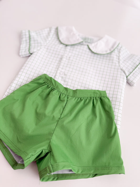 Huck Plaid Shortie Set