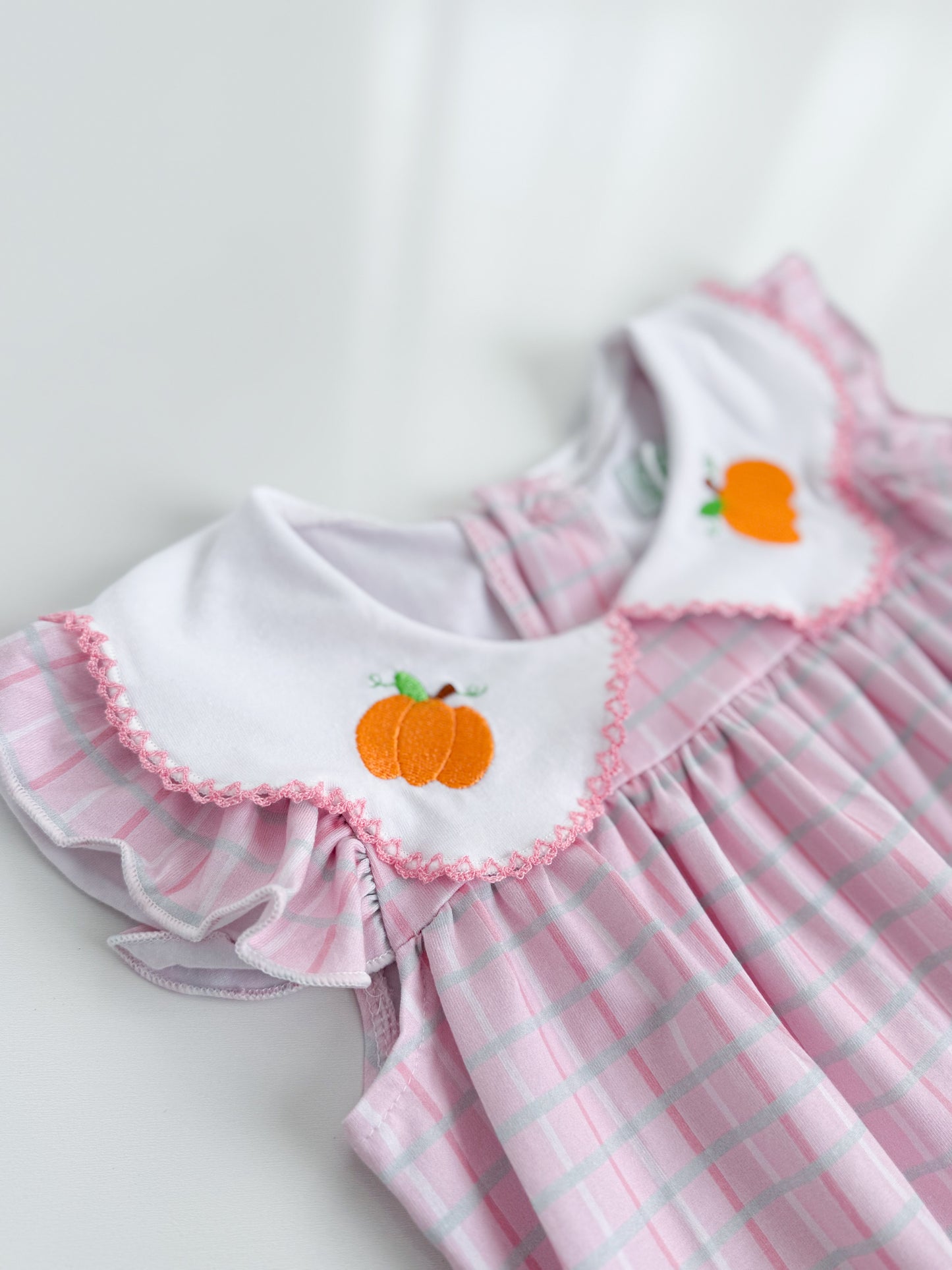 Pink Pumpkin Plaid Bubble