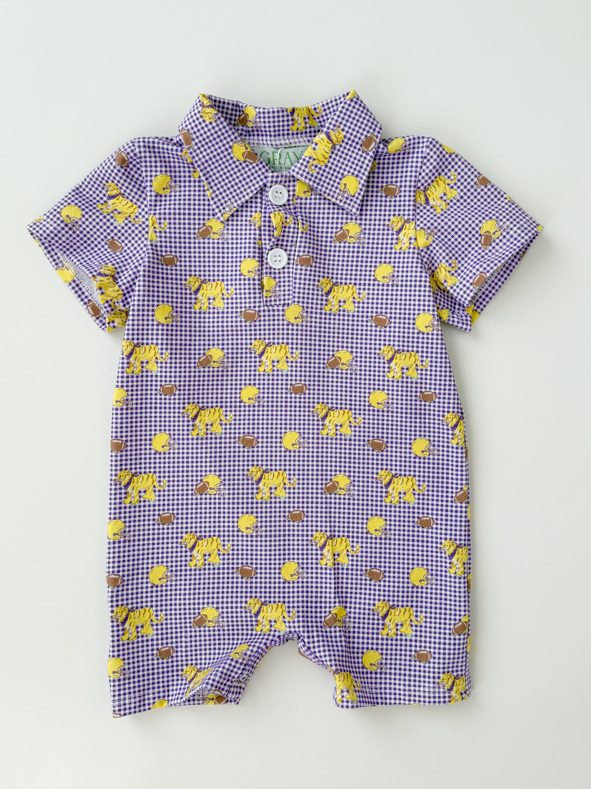Gameday Gingham Polo Romper