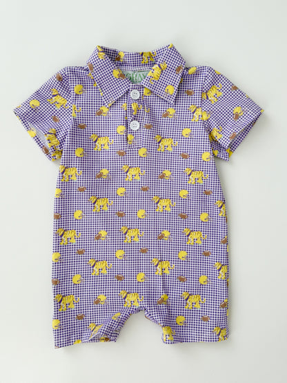 Gameday Gingham Polo Romper