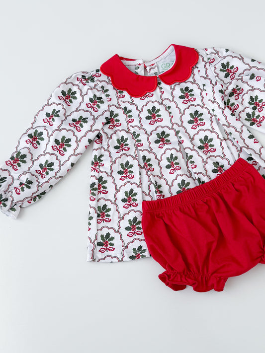 Holly Berries Bloomer Set