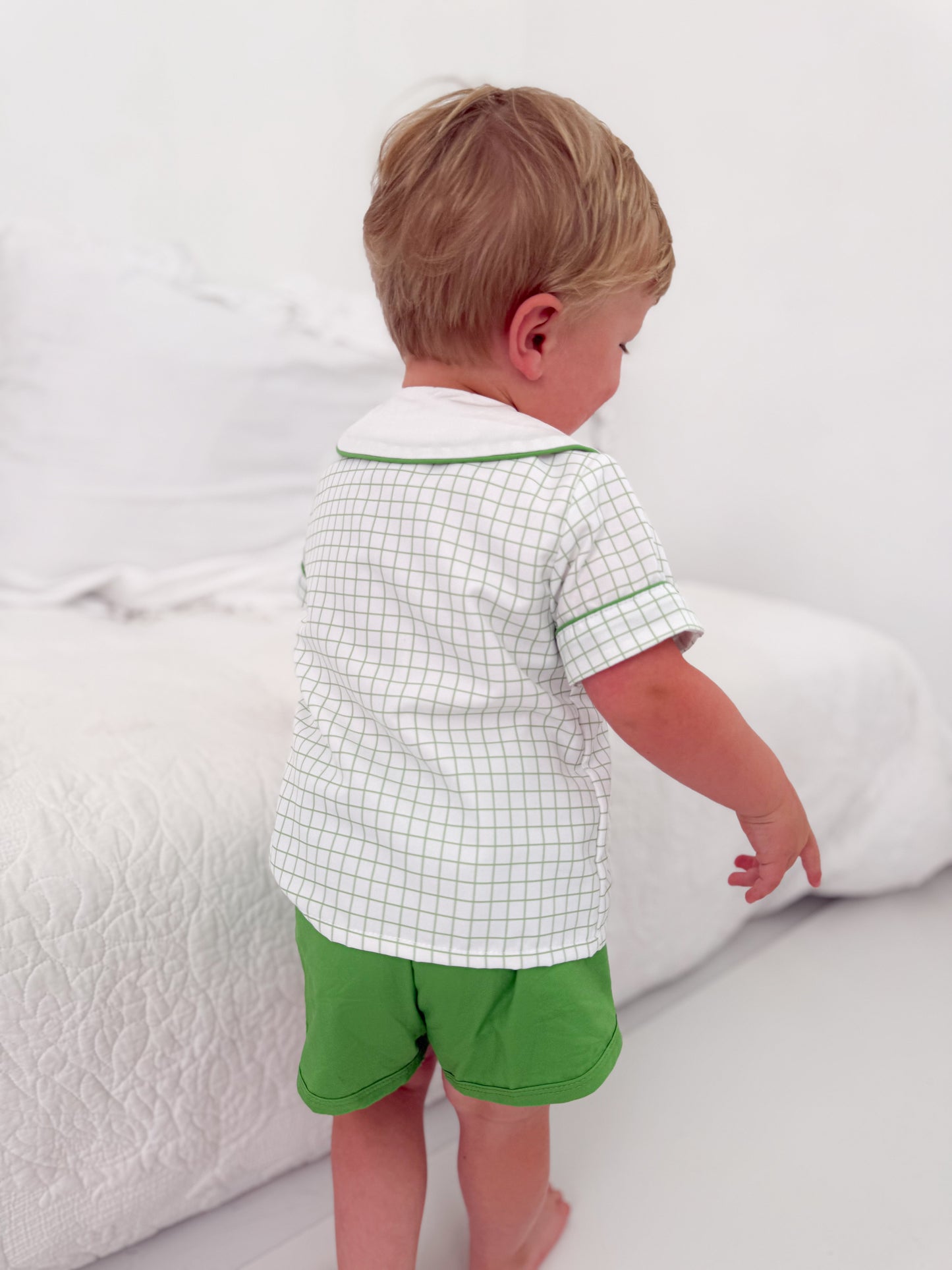 Huck Plaid Shortie Set