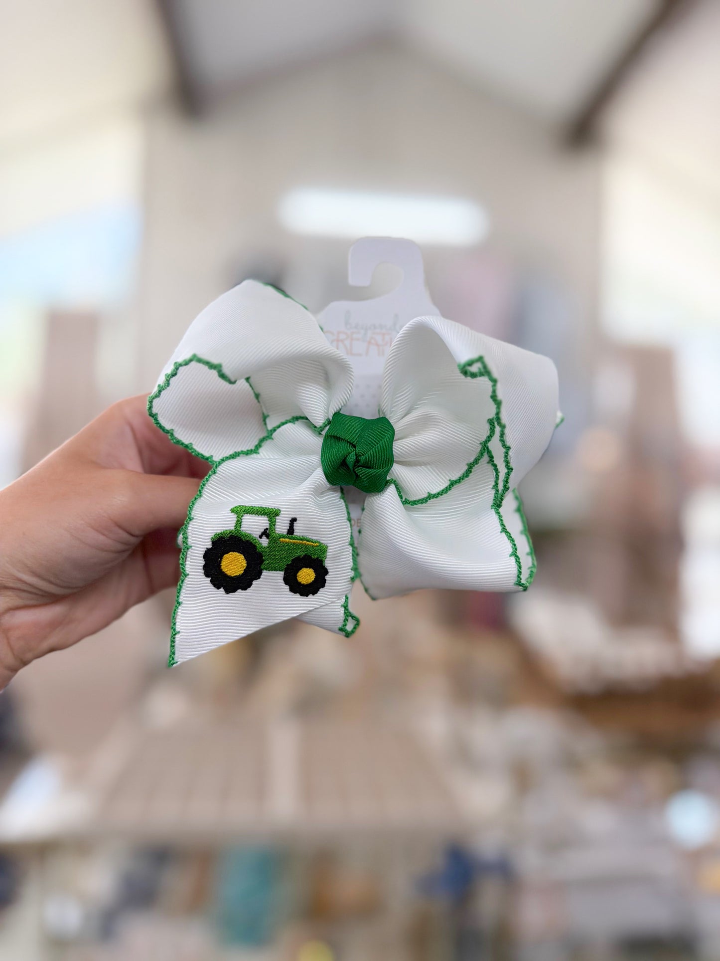 Embroidered Tractor Bow