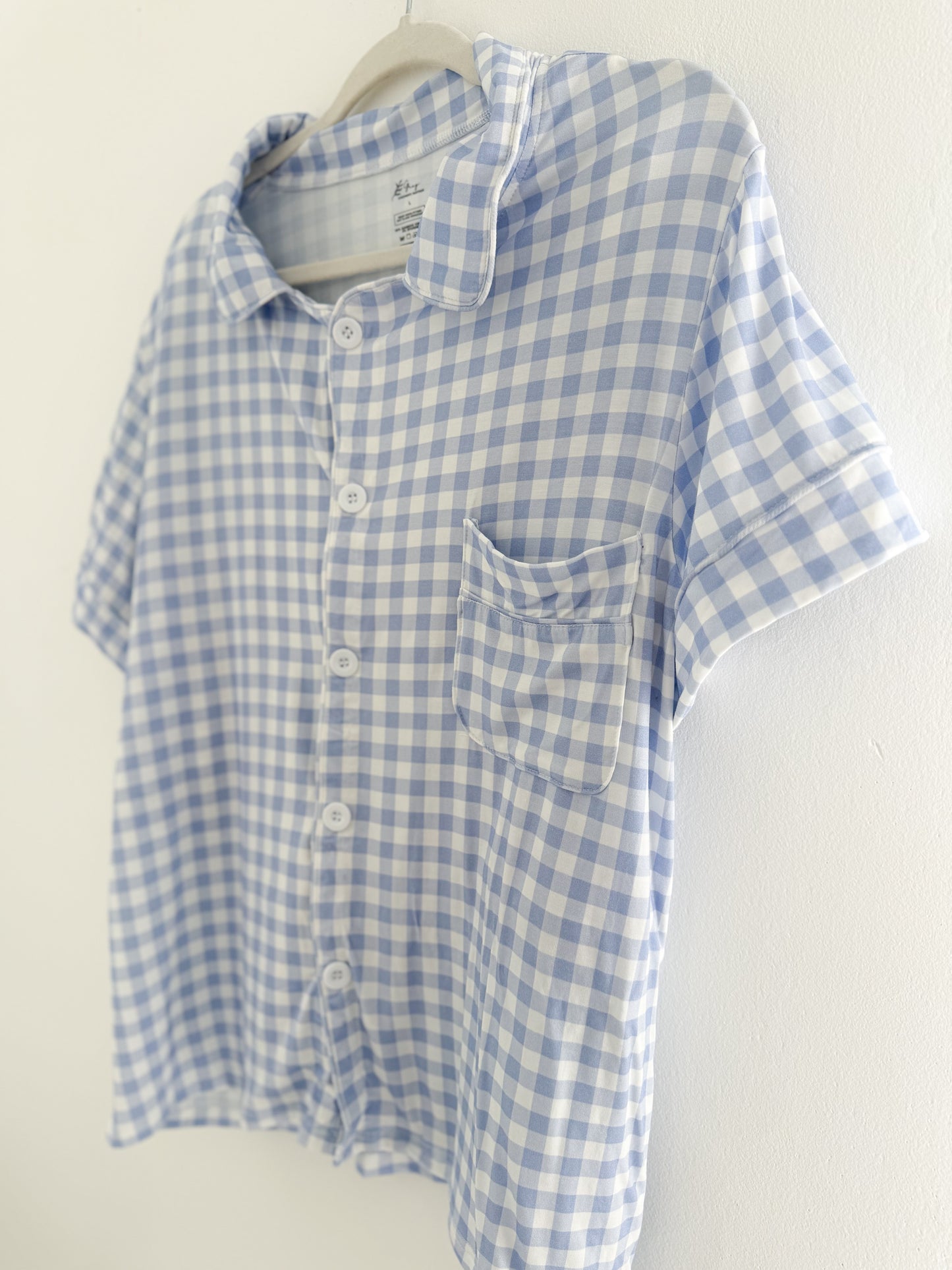 Sky Gingham Mom Bamboo Set