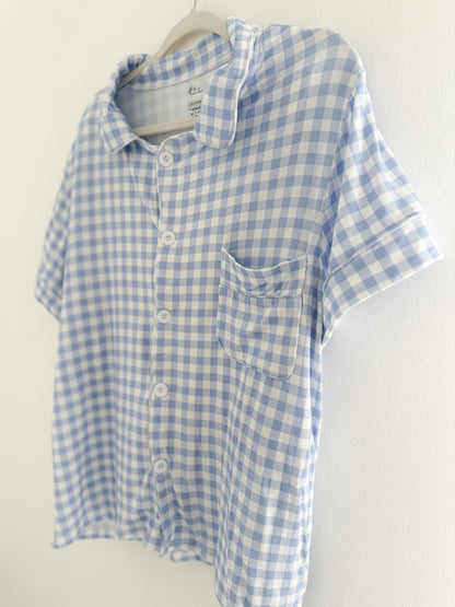 Sky Gingham Mom Bamboo Set