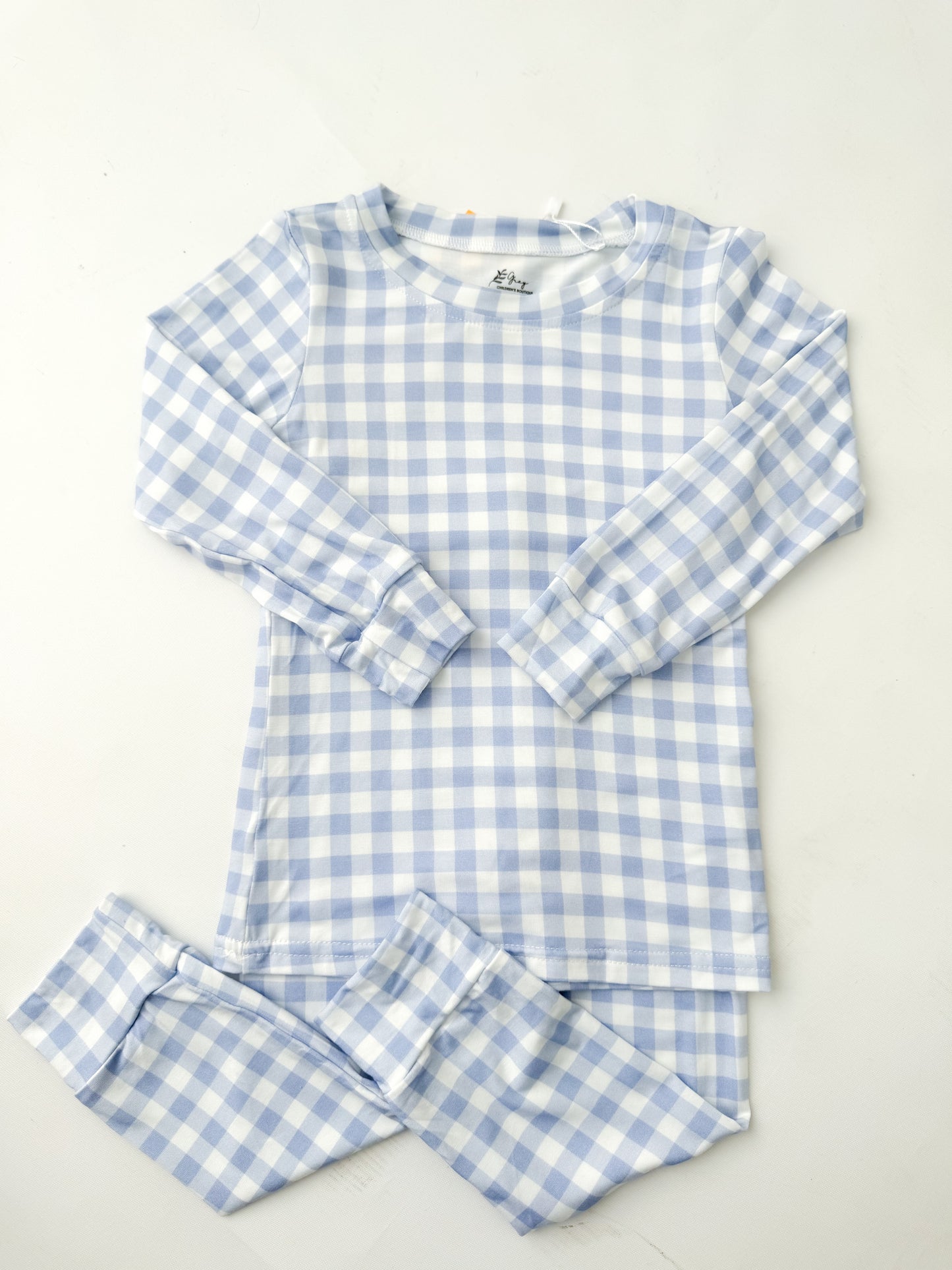 Sky Gingham Bamboo Set