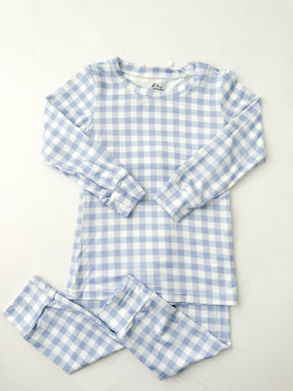 Sky Gingham Bamboo Set