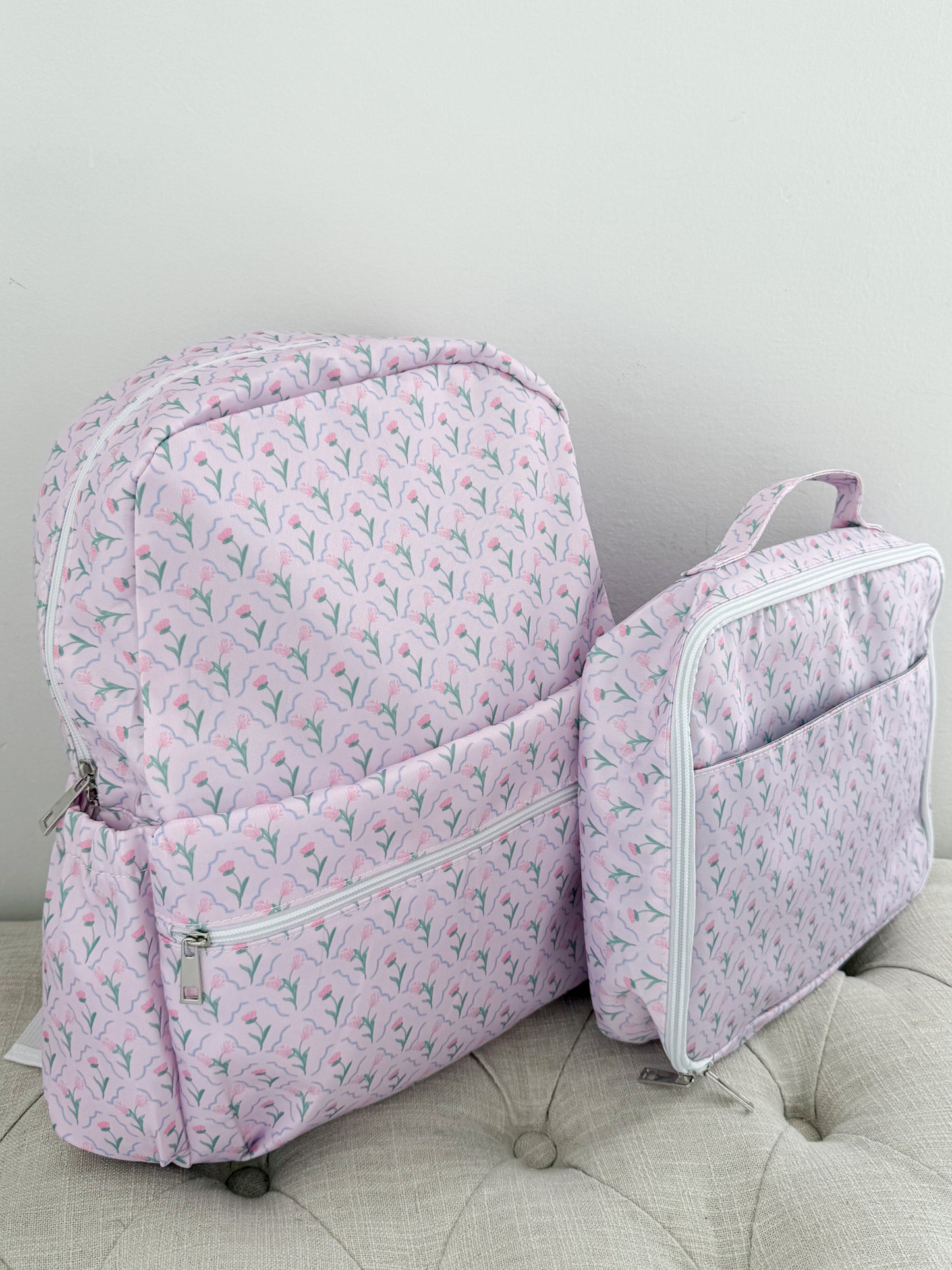 Pink Petal Floral Full Size Backpack