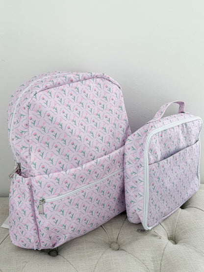 Pink Petal Floral Full Size Backpack