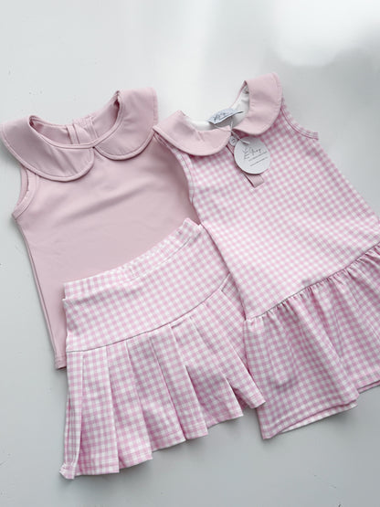 Pink Gingham Yoga Dress