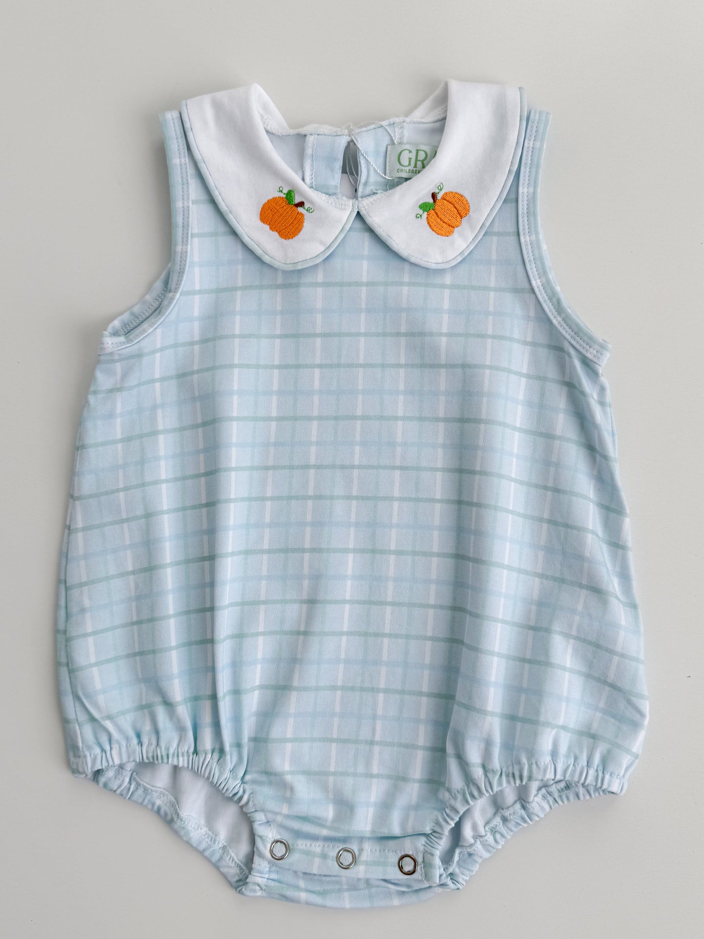 Blue Pumpkin Plaid Bubble
