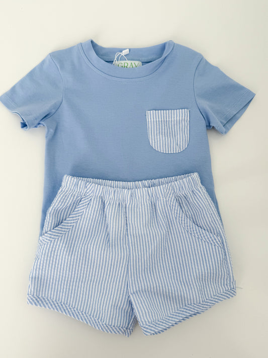 Benton Seersucker Shortie Set