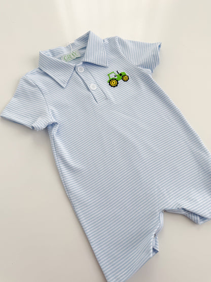 Tractor Time Polo Romper