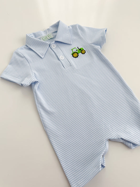 Tractor Time Polo Romper