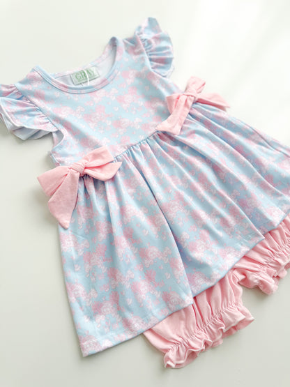 Pink Farm Toile Bloomer Short Set