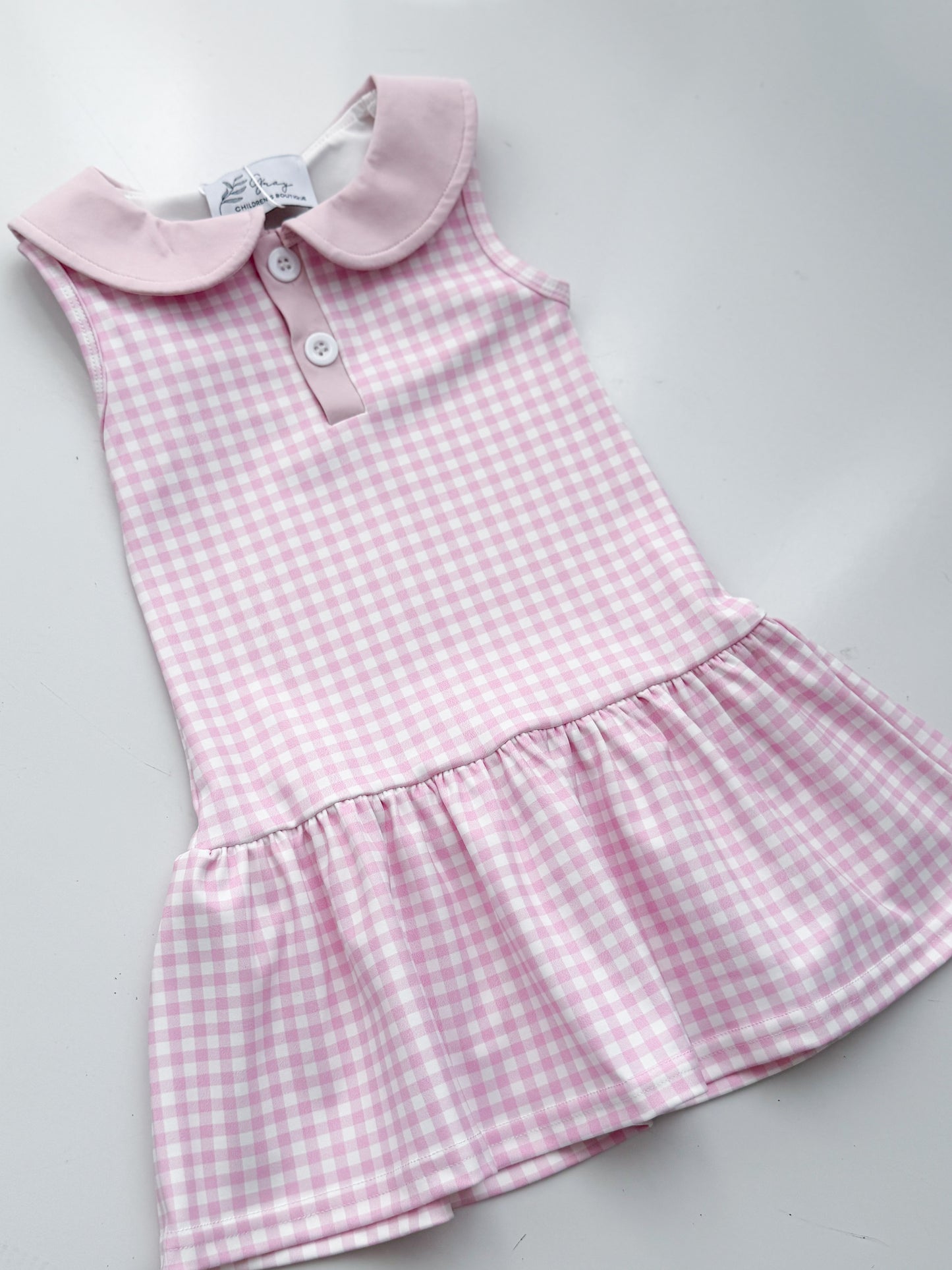 Pink Gingham Yoga Dress