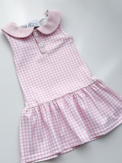 Pink Gingham Yoga Dress
