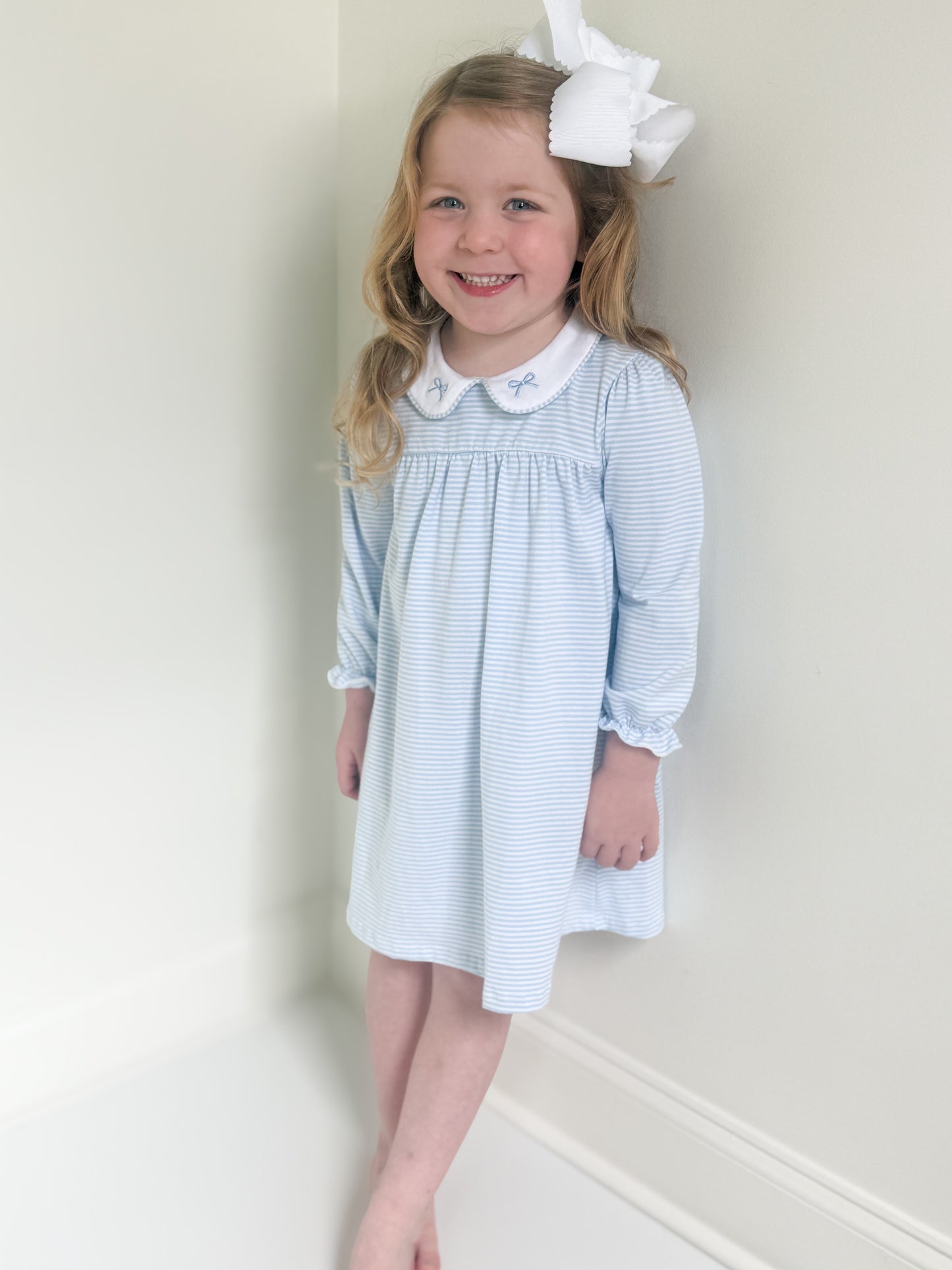 Claire Striped Bow Dress