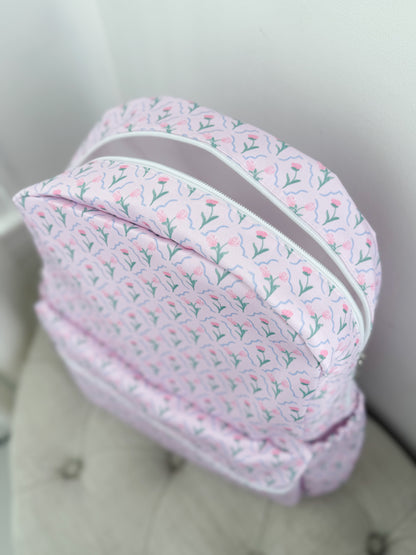 Pink Petal Floral Full Size Backpack