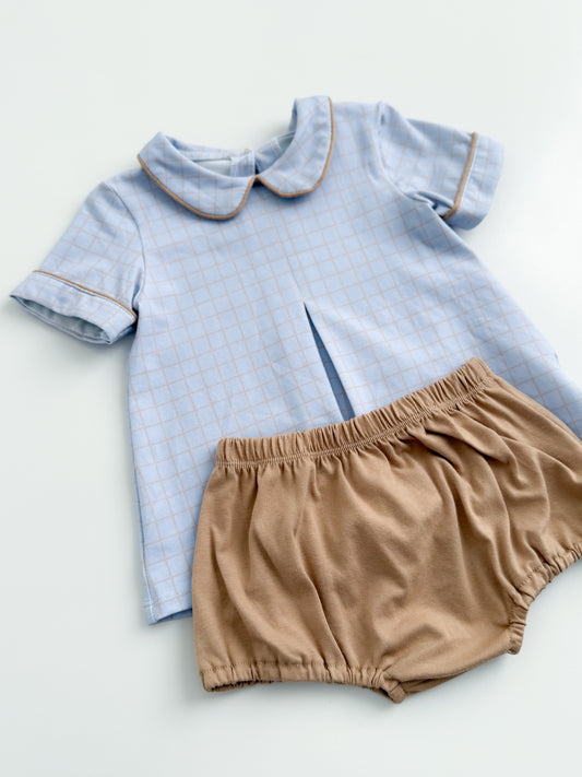 Abel Plaid Bloomer Set