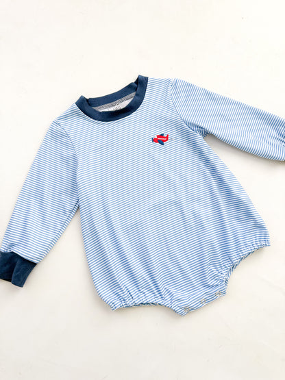 Striped Airplane Long Sleeve Bubble