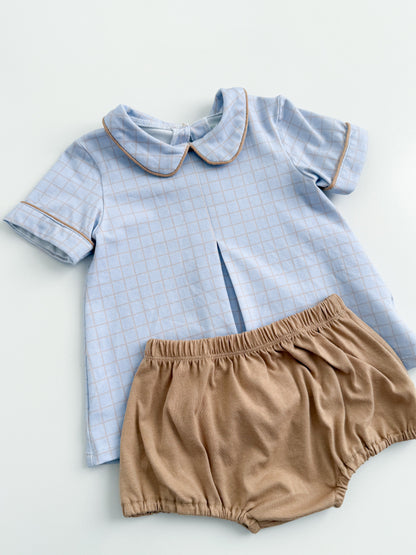Abel Plaid Bloomer Set