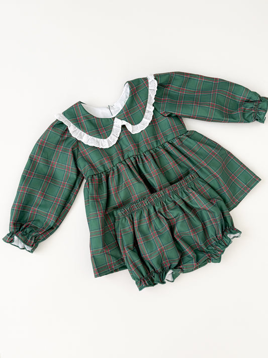 Penny Christmas Plaid Bloomer Set