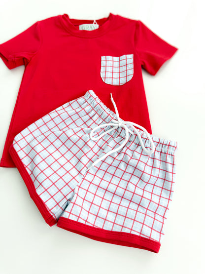 Patriot Plaid Shortie Set
