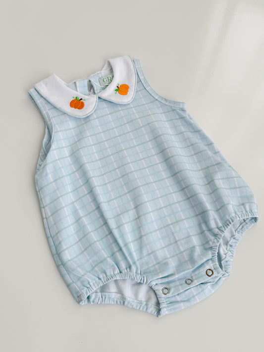 Blue Pumpkin Plaid Bubble