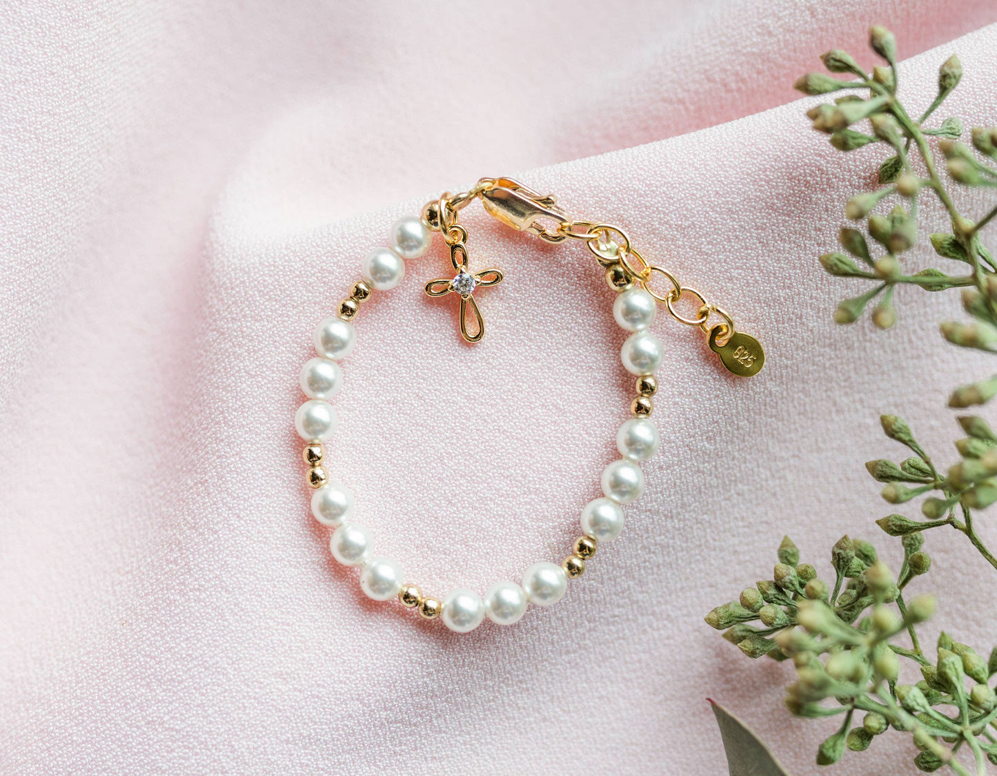 Ann-Marie Gold-Plated Baby Cross Bracelet