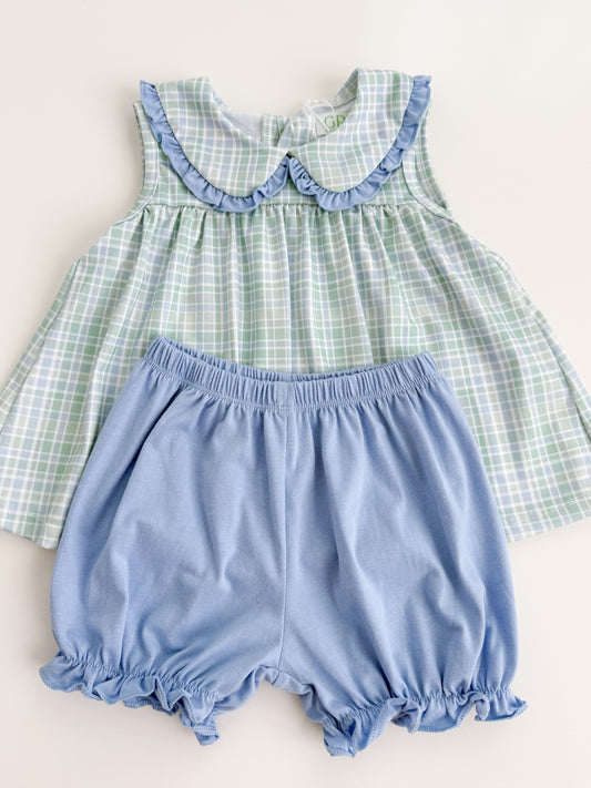 Lincoln Plaid Girls Bloomer Short Set