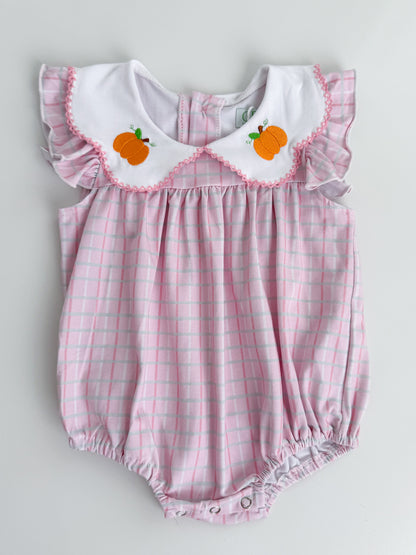 Pink Pumpkin Plaid Bubble