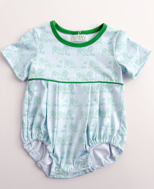 Green Farm Toile Boys Bubble