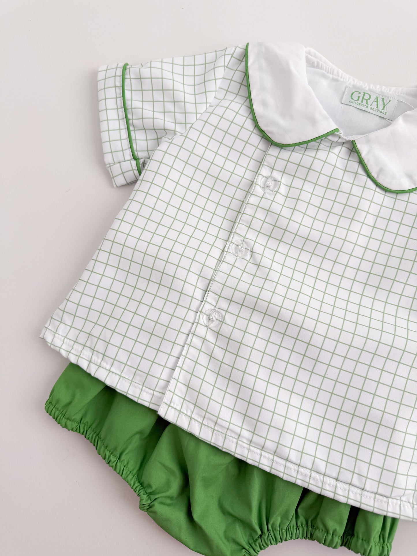 Huck Plaid Bloomer Set