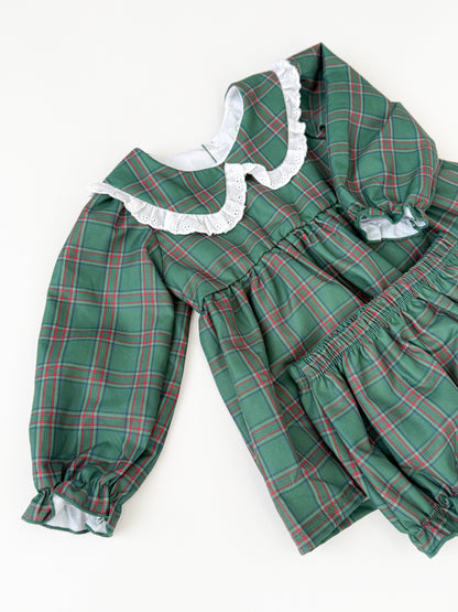 Penny Christmas Plaid Bloomer Set