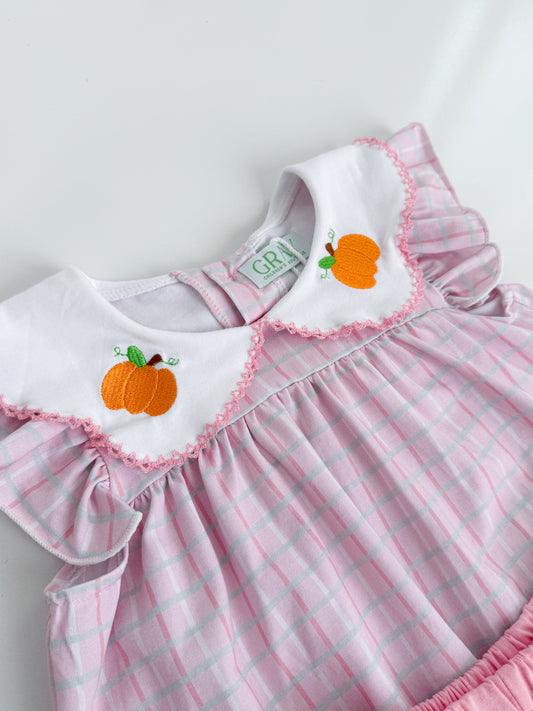 Pink Pumpkin Plaid Dress