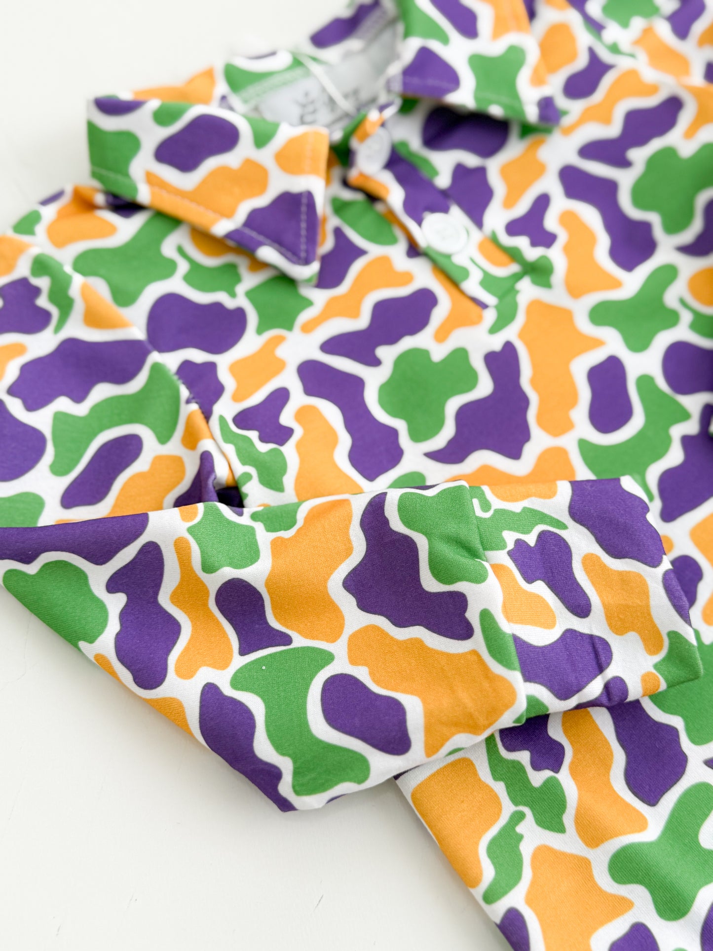 Mardi Gras Camo Polo