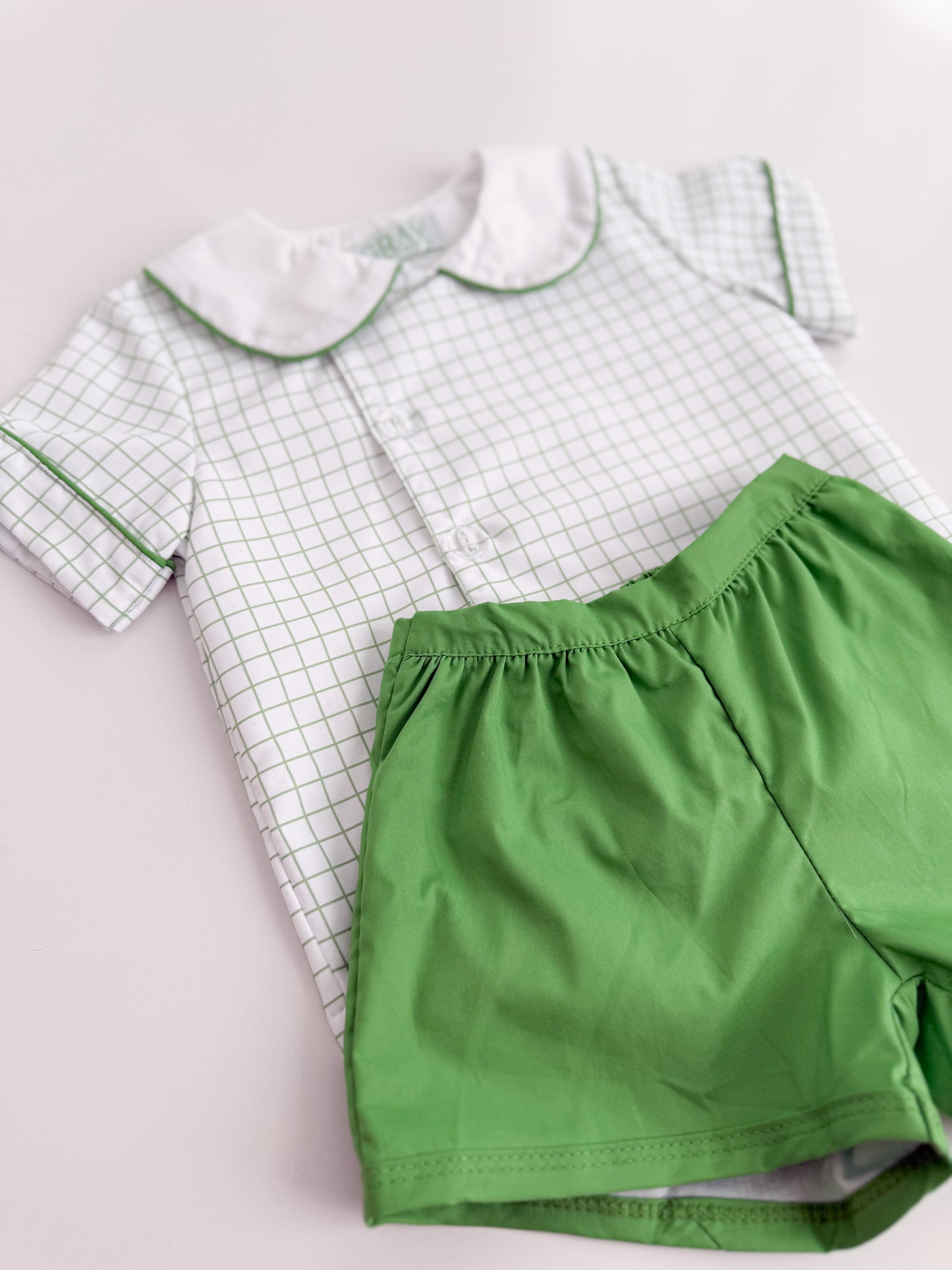 Huck Plaid Shortie Set