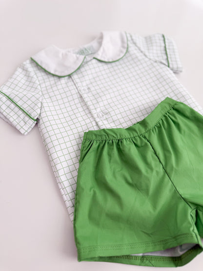 Huck Plaid Shortie Set