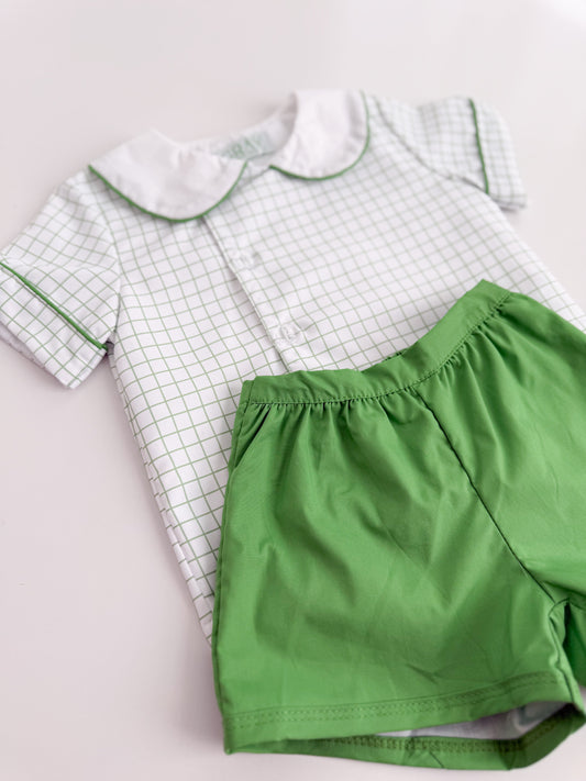 Huck Plaid Shortie Set