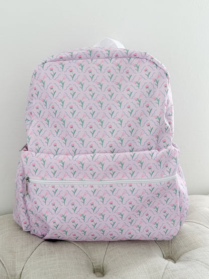 Pink Petal Floral Full Size Backpack