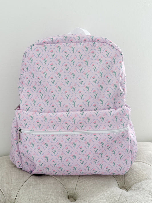 Pink Petal Floral Full Size Backpack