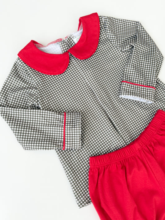 Holly Gingham Peter Pan Set