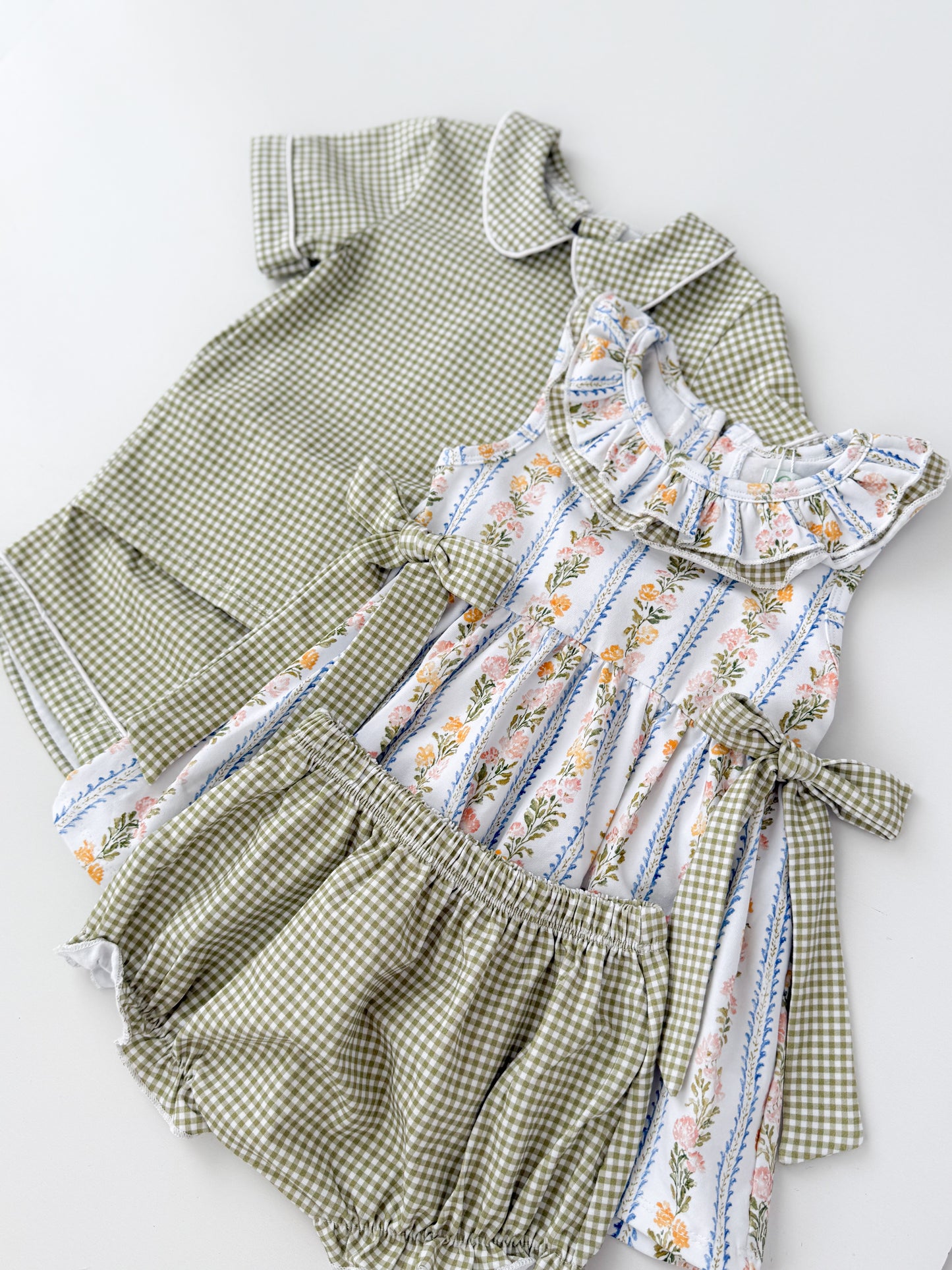 Paxton Green Gingham Set