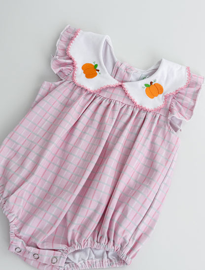 Pink Pumpkin Plaid Bubble