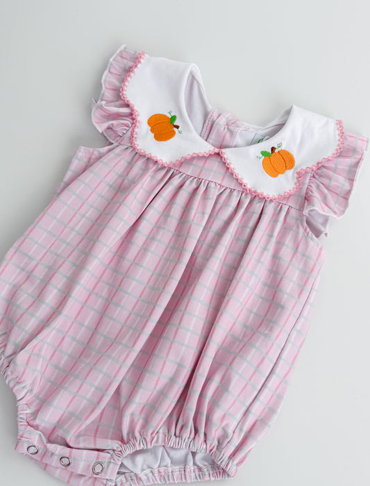 Pink Pumpkin Plaid Bubble