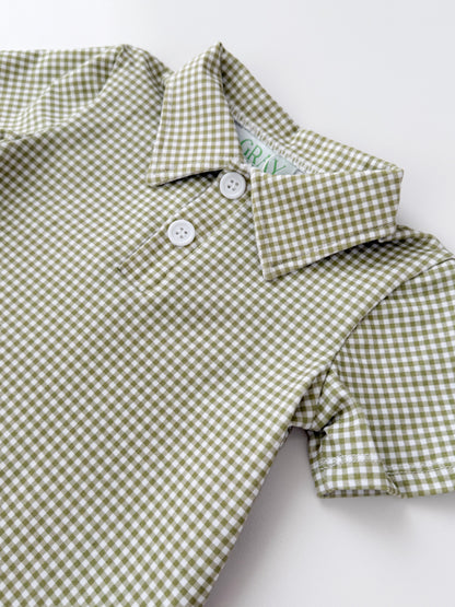 Paxton Green Gingham Polo