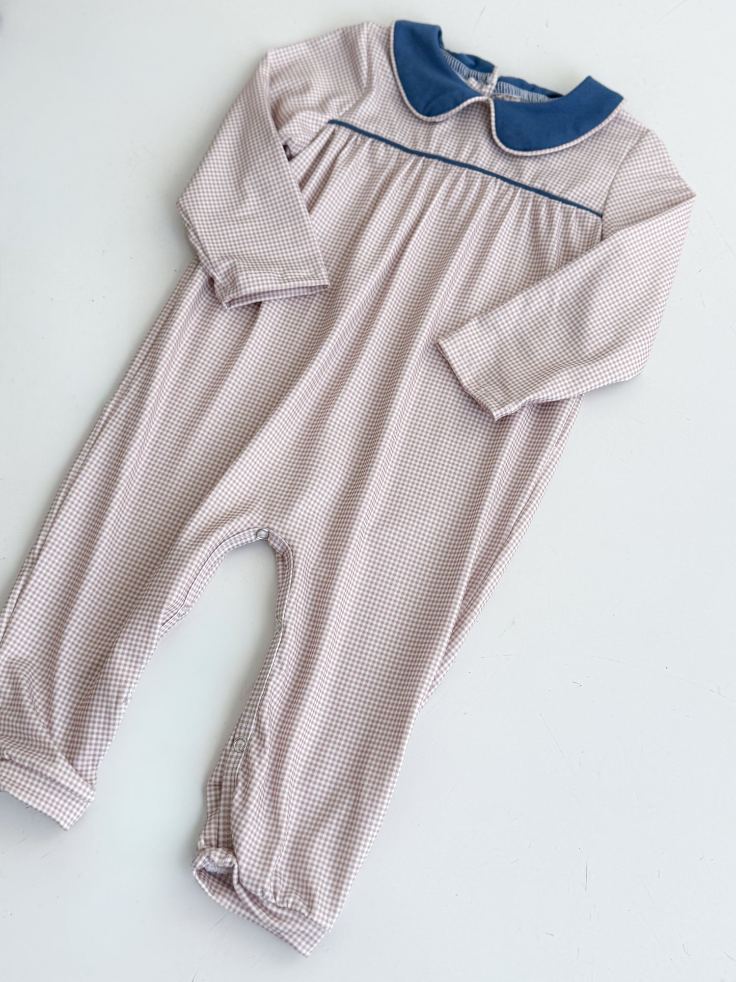 Tommy Gingham Long Romper