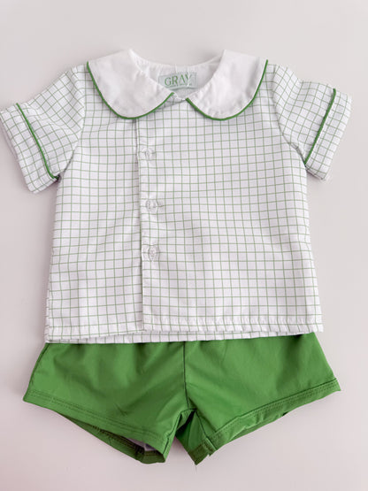 Huck Plaid Shortie Set