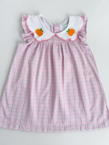 Pink Pumpkin Plaid Dress